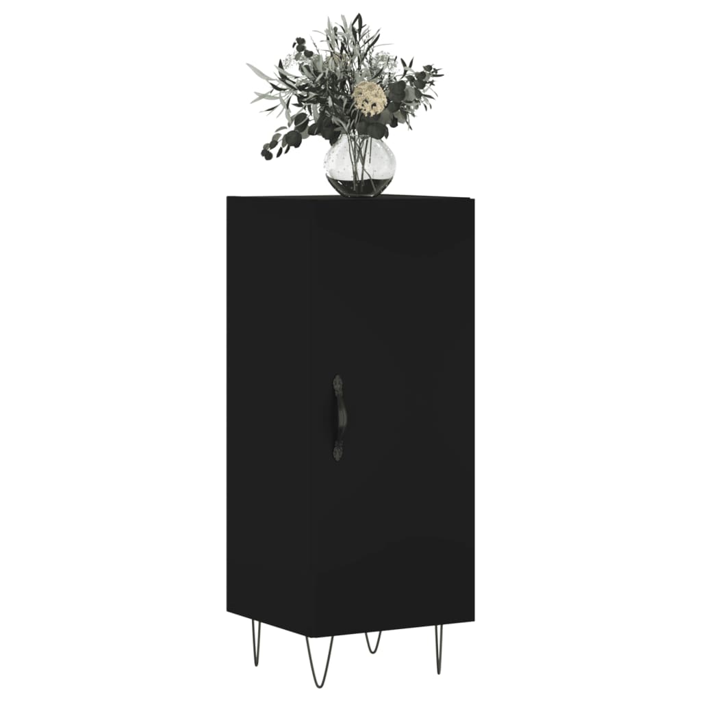 Skjenk svart 34,5x34x90 cm konstruert tre