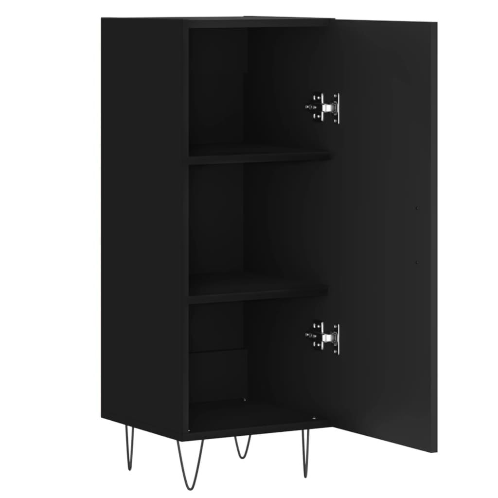Skjenk svart 34,5x34x90 cm konstruert tre