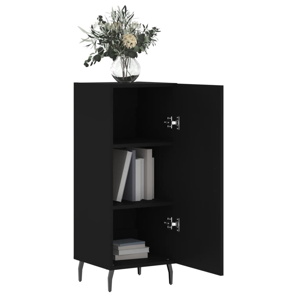 Skjenk svart 34,5x34x90 cm konstruert tre