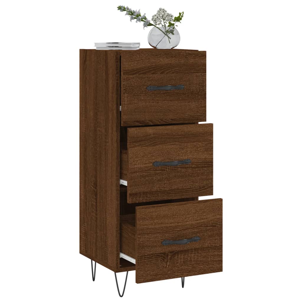 Skjenk brun eik 34,5x34x90 cm konstruert tre