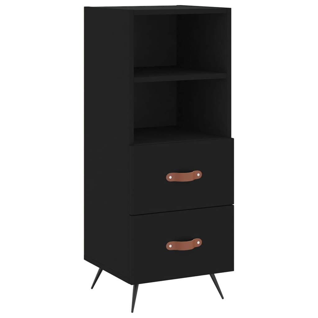 Skjenk svart 34,5x34x90 cm konstruert tre