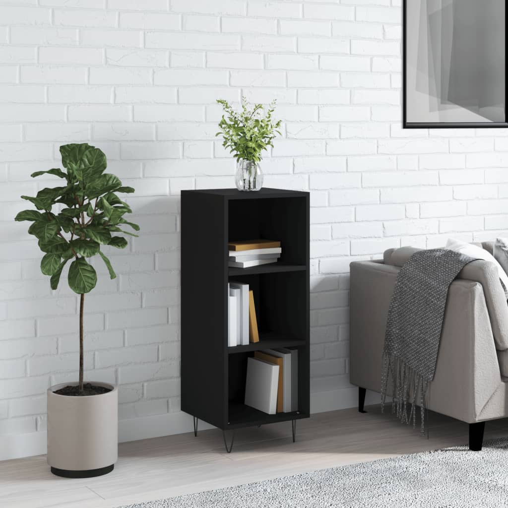 Skjenk svart 34,5x32,5x90 cm konstruert tre