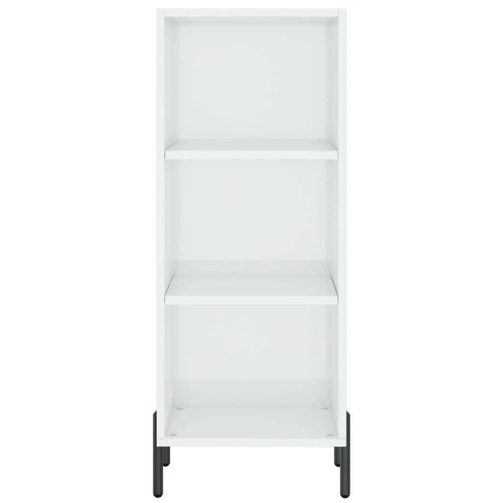 Skjenk høyglans hvit 34,5x32,5x90 cm konstruert tre