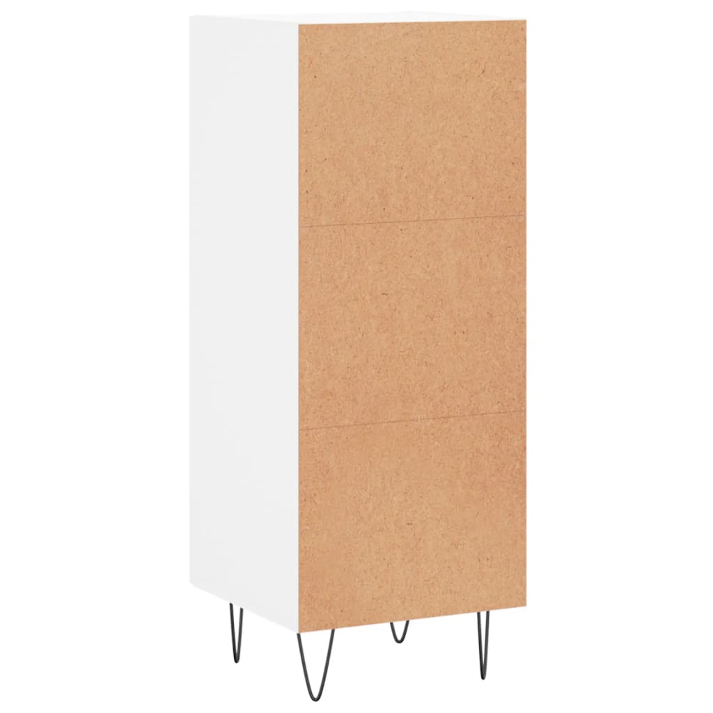 Skjenk hvit 34,5x34x90 cm konstruert tre
