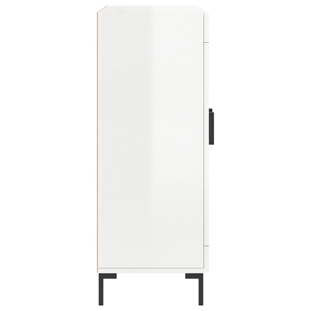 Skjenk høyglans hvit 69,5x34x90 cm konstruert tre