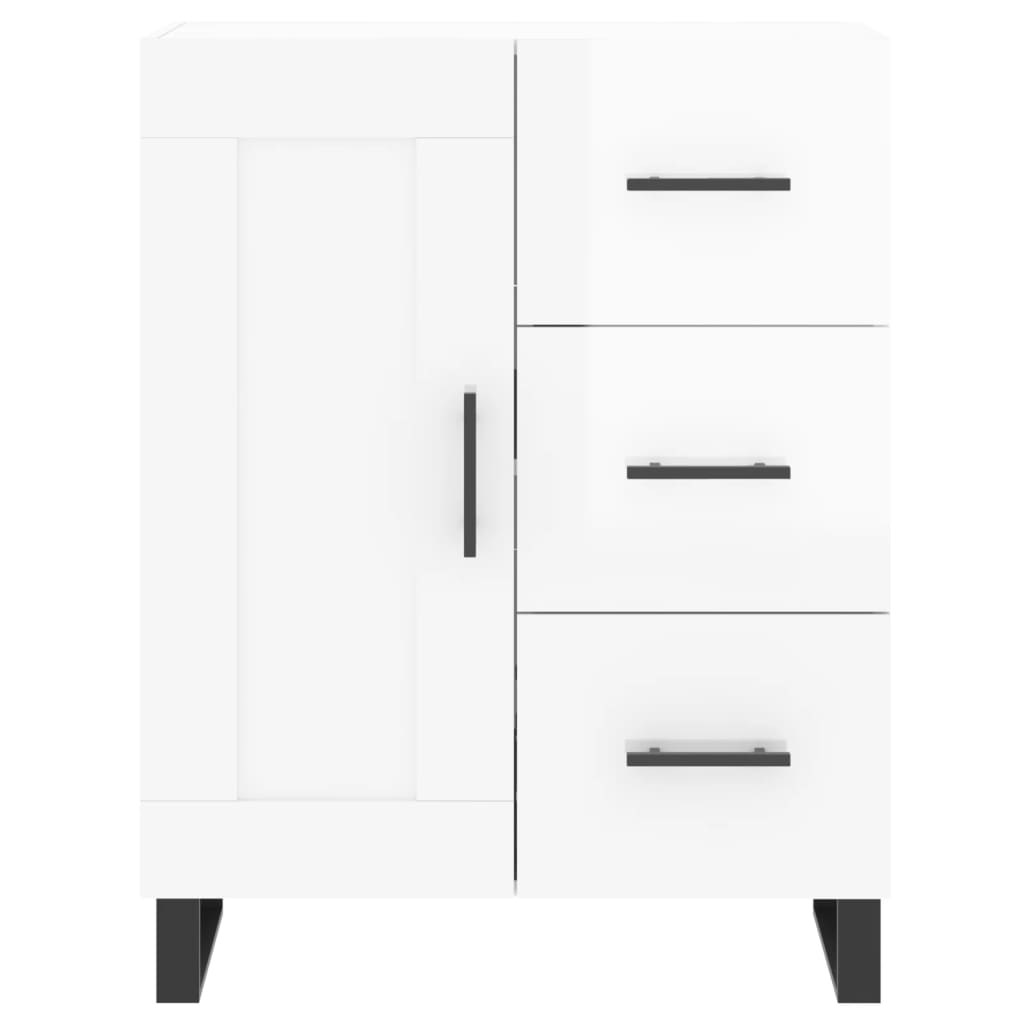 Skjenk høyglans hvit 69,5x34x90 cm konstruert tre
