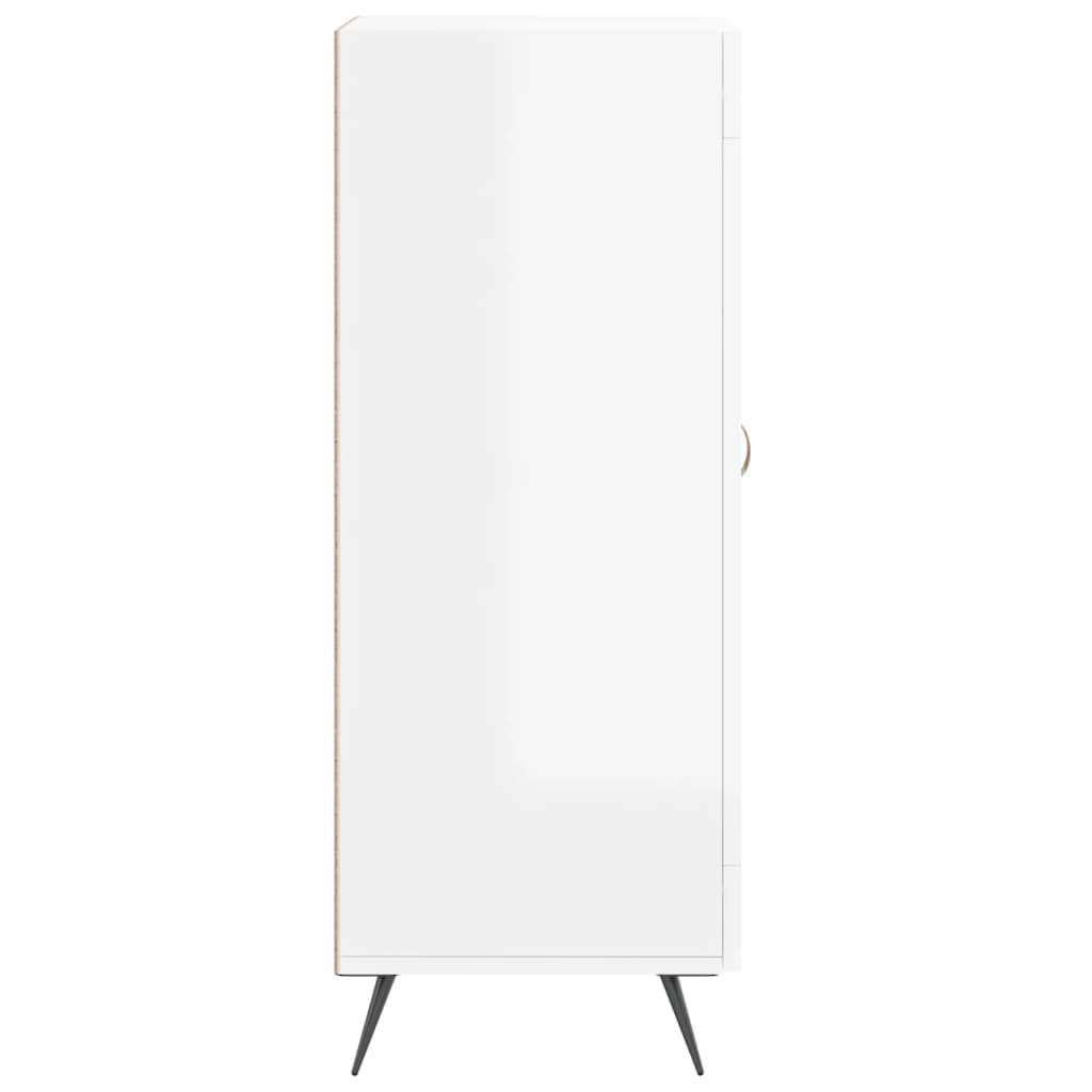 Skjenk høyglans hvit 34,5x34x90 cm konstruert tre