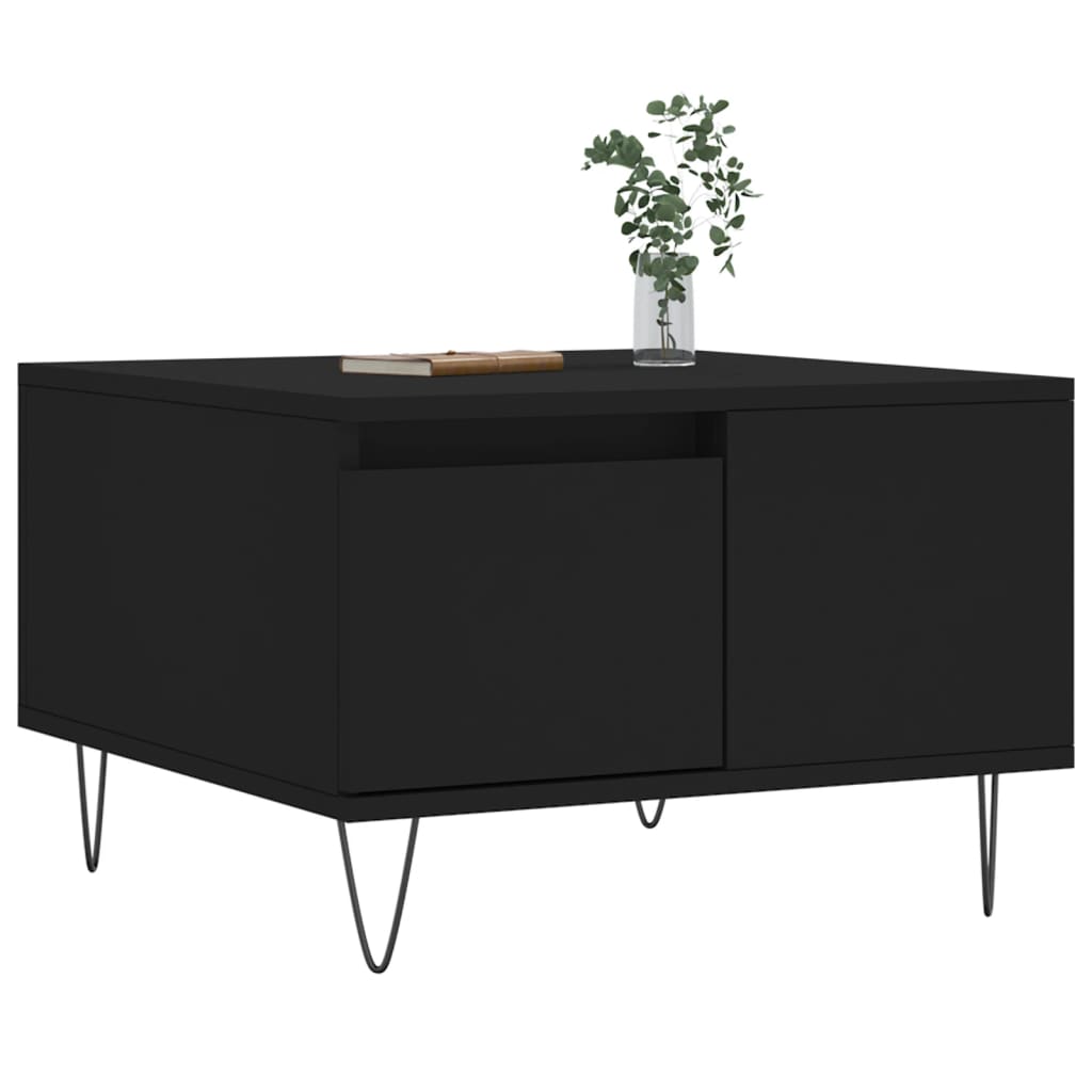 Salongbord svart 55x55x36,5 cm konstruert tre