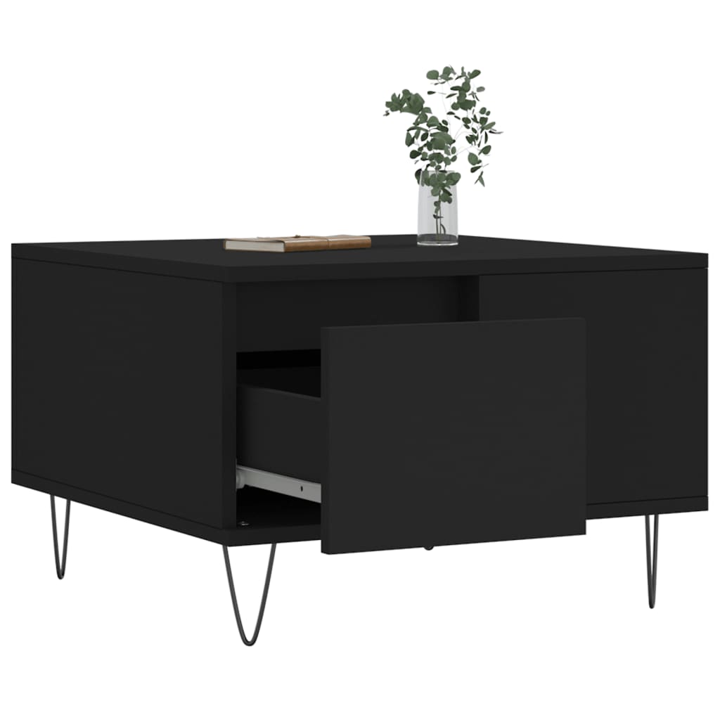 Salongbord svart 55x55x36,5 cm konstruert tre
