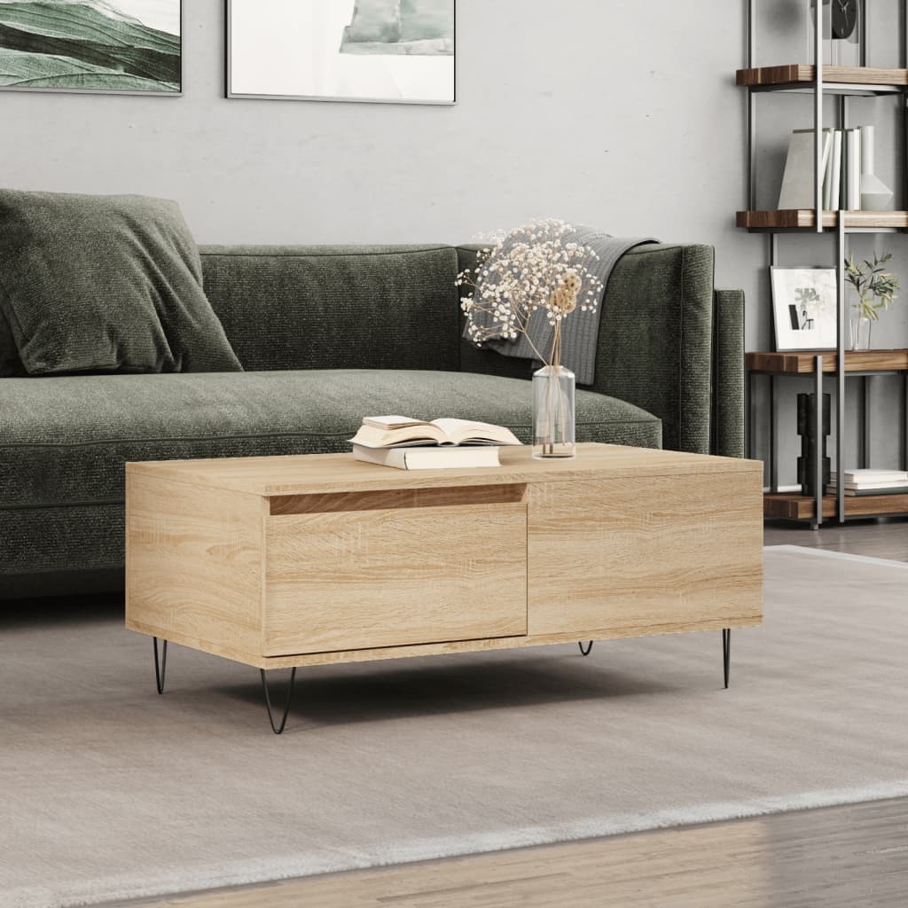 Salongbord sonoma eik 90x50x36,5 cm konstruert tre