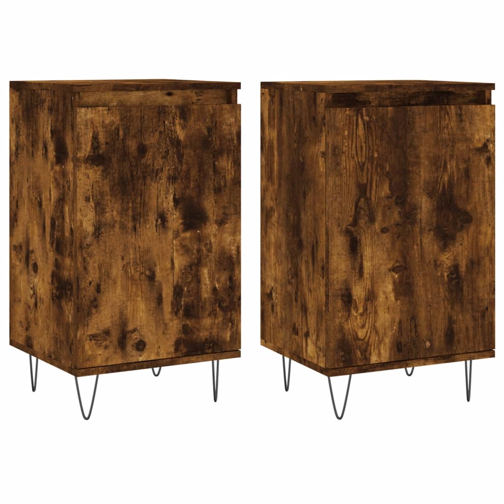 Skjenker 2 stk røkt eik 40x35x70 cm konstruert tre