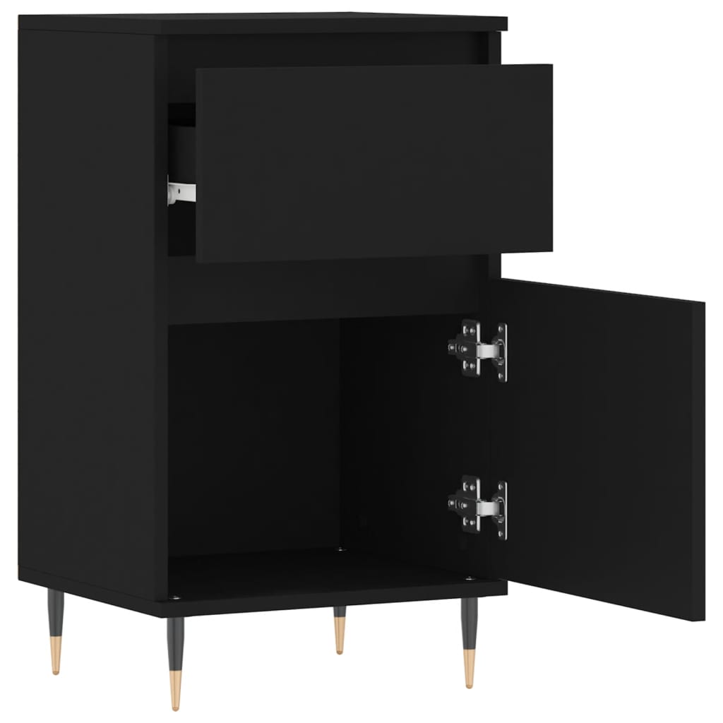 Skjenk 2 stk svart 40x35x70 cm konstruert tre