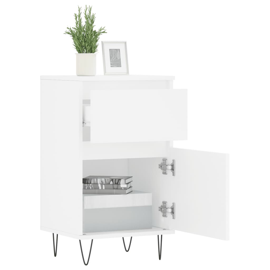 Skjenker 2 stk hvit 40x35x70 cm konstruert tre