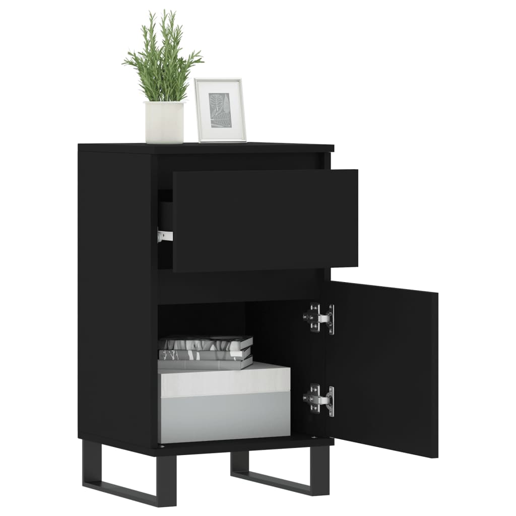 Skjenk 2 stk svart 40x35x70 cm konstruert tre