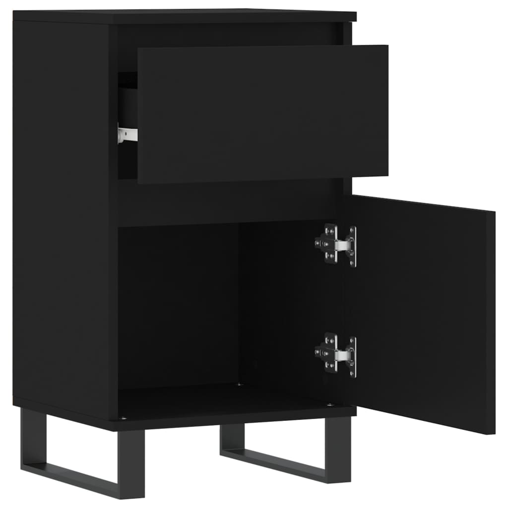 Skjenk 2 stk svart 40x35x70 cm konstruert tre