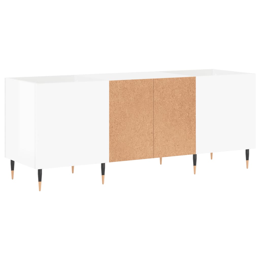 Hifi-benk høyglans hvit 121x38x48 cm konstruert tre