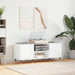 Hifi-benk høyglans hvit 121x38x48 cm konstruert tre