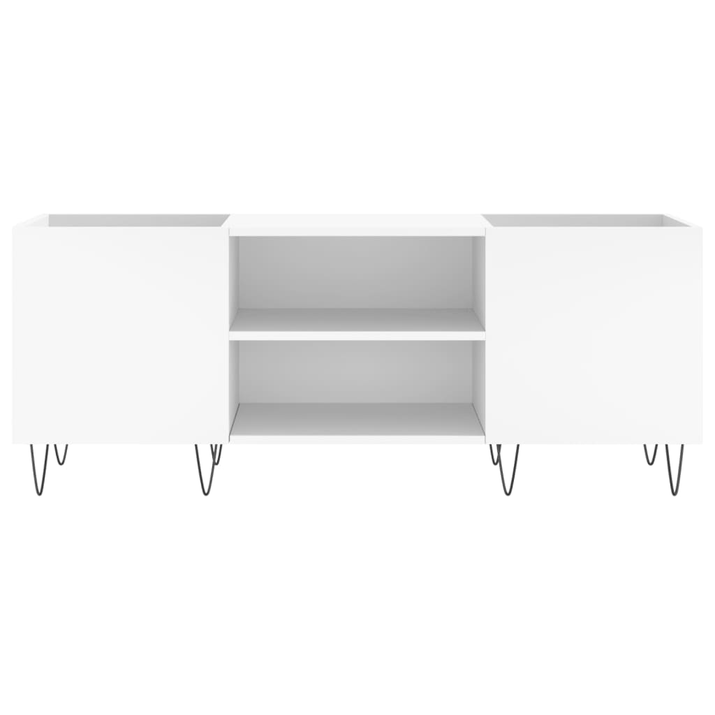 Hifi-benk hvit 121x38x48 cm konstruert tre