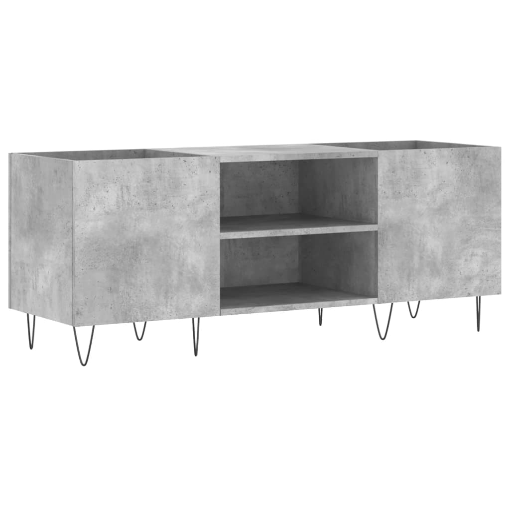Hifi-benk betonggrå 121x38x48 cm konstruert tre