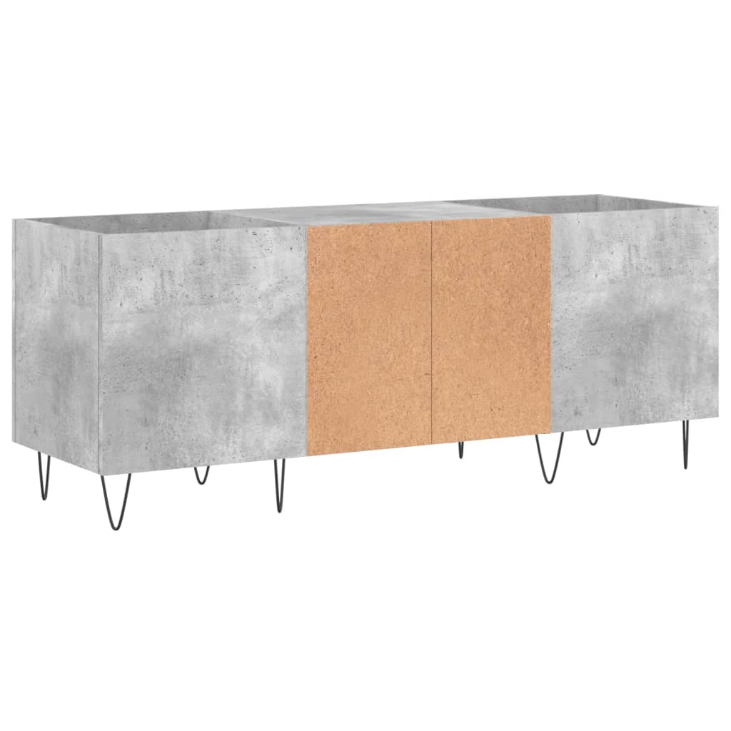 Hifi-benk betonggrå 121x38x48 cm konstruert tre