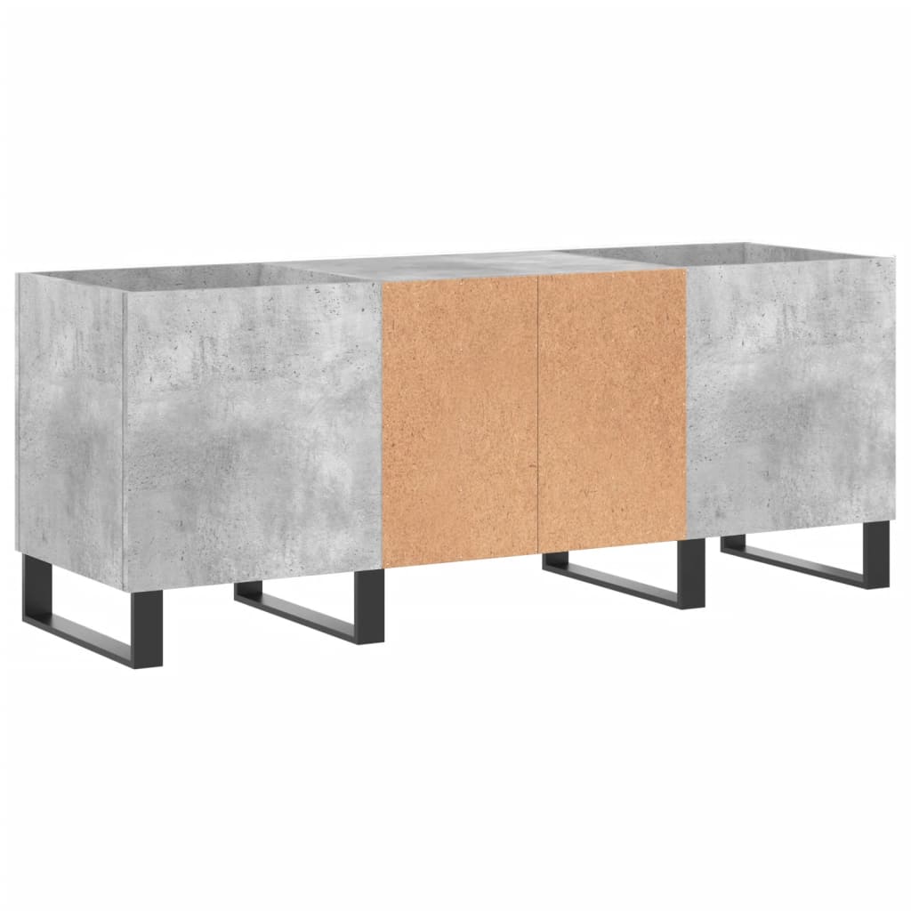 Hifi-benk betonggrå 121x38x48 cm konstruert tre