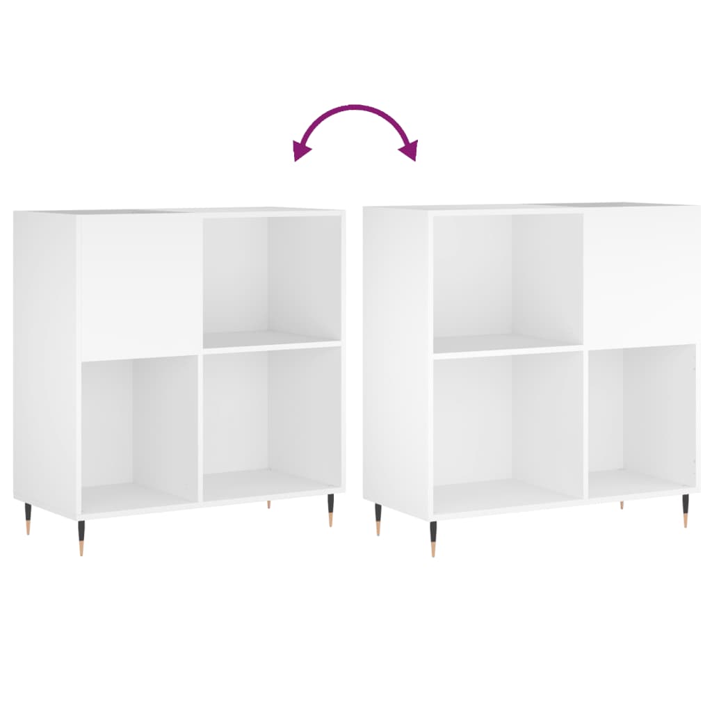 Hifi-benk hvit 84,5x38x89 cm konstruert tre