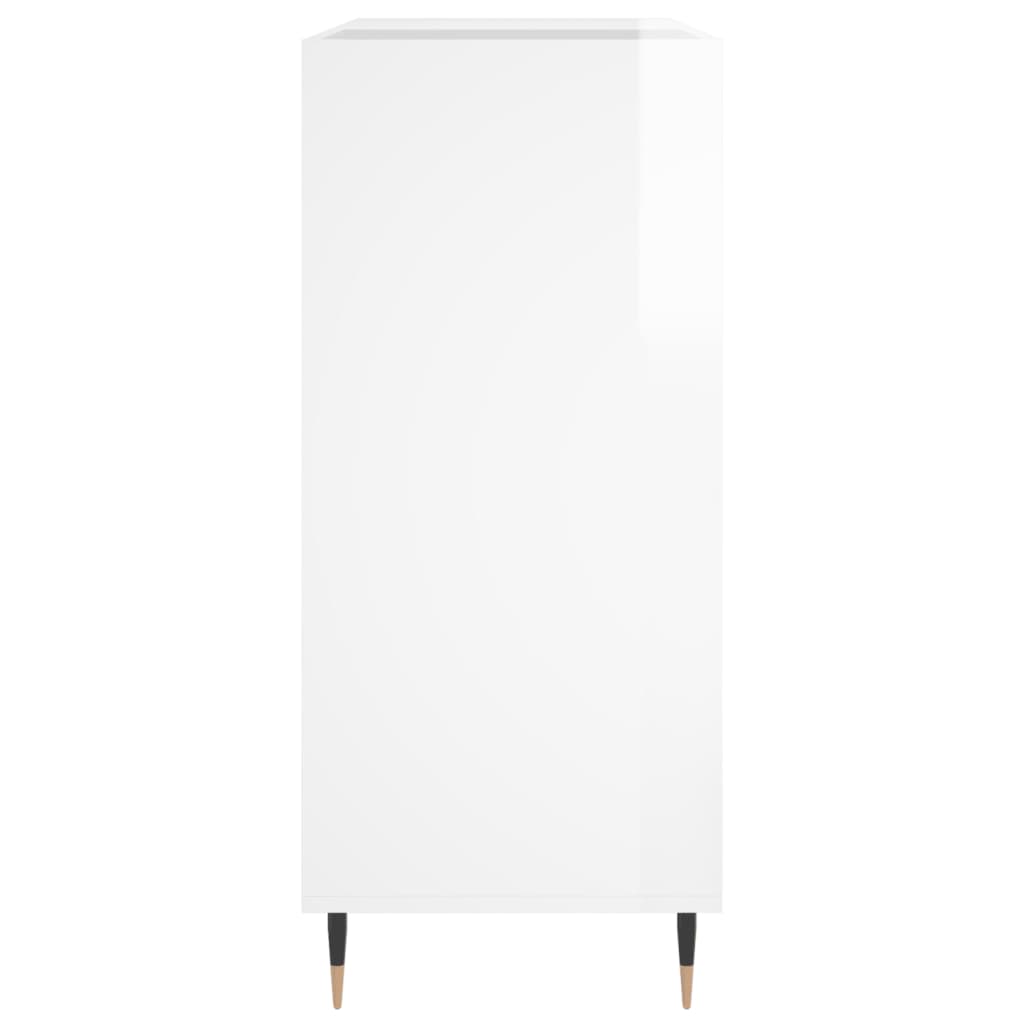 Hifi-benk høyglans hvit 84,5x38x89 cm konstruert tre