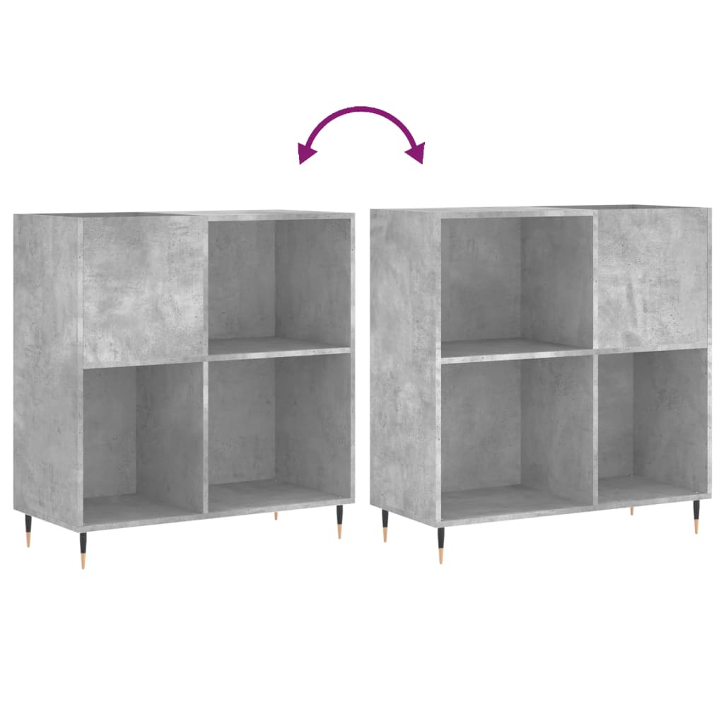 Hifi-benk betonggrå 84,5x38x89 cm konstruert tre