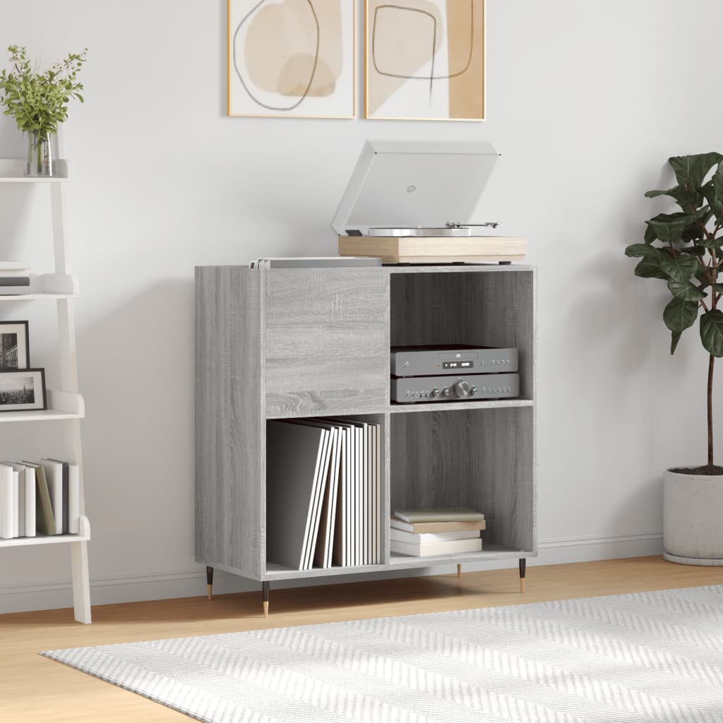 Hifi-benk grå sonoma 84,5x38x89 cm konstruert tre