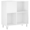 Hifi-benk høyglans hvit 84,5x38x89 cm konstruert tre