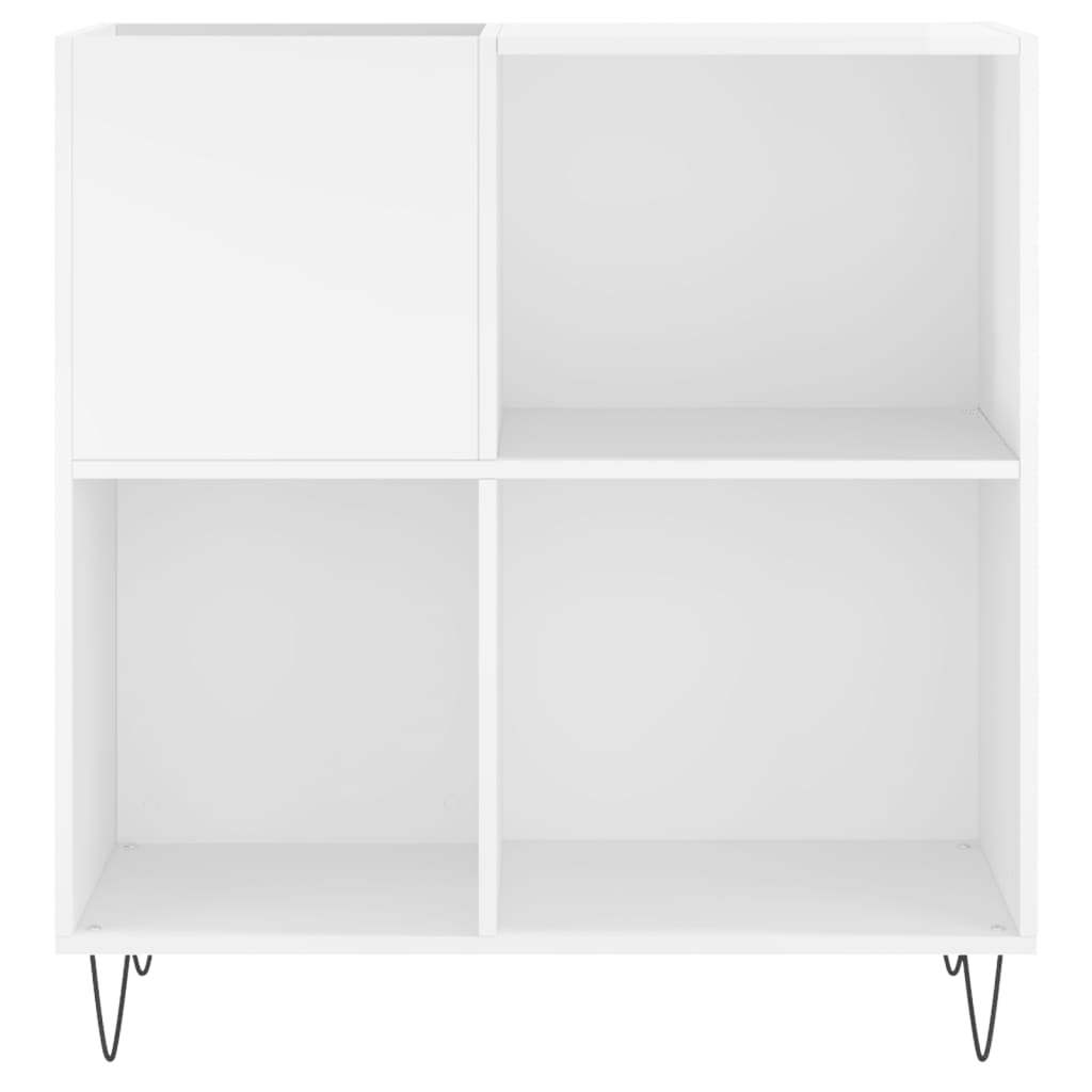 Hifi-benk høyglans hvit 84,5x38x89 cm konstruert tre