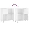 Hifi-benk høyglans hvit 84,5x38x89 cm konstruert tre