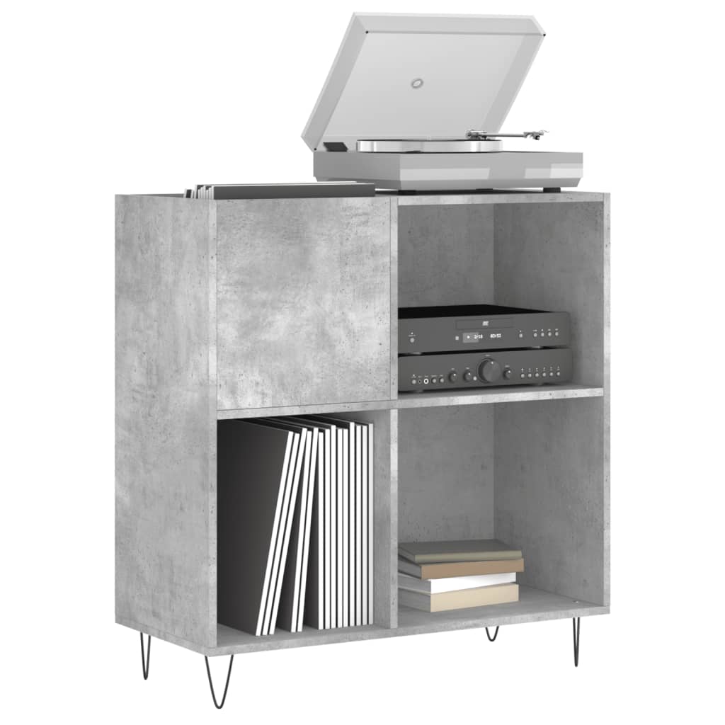 Hifi-benk betonggrå 84,5x38x89 cm konstruert tre