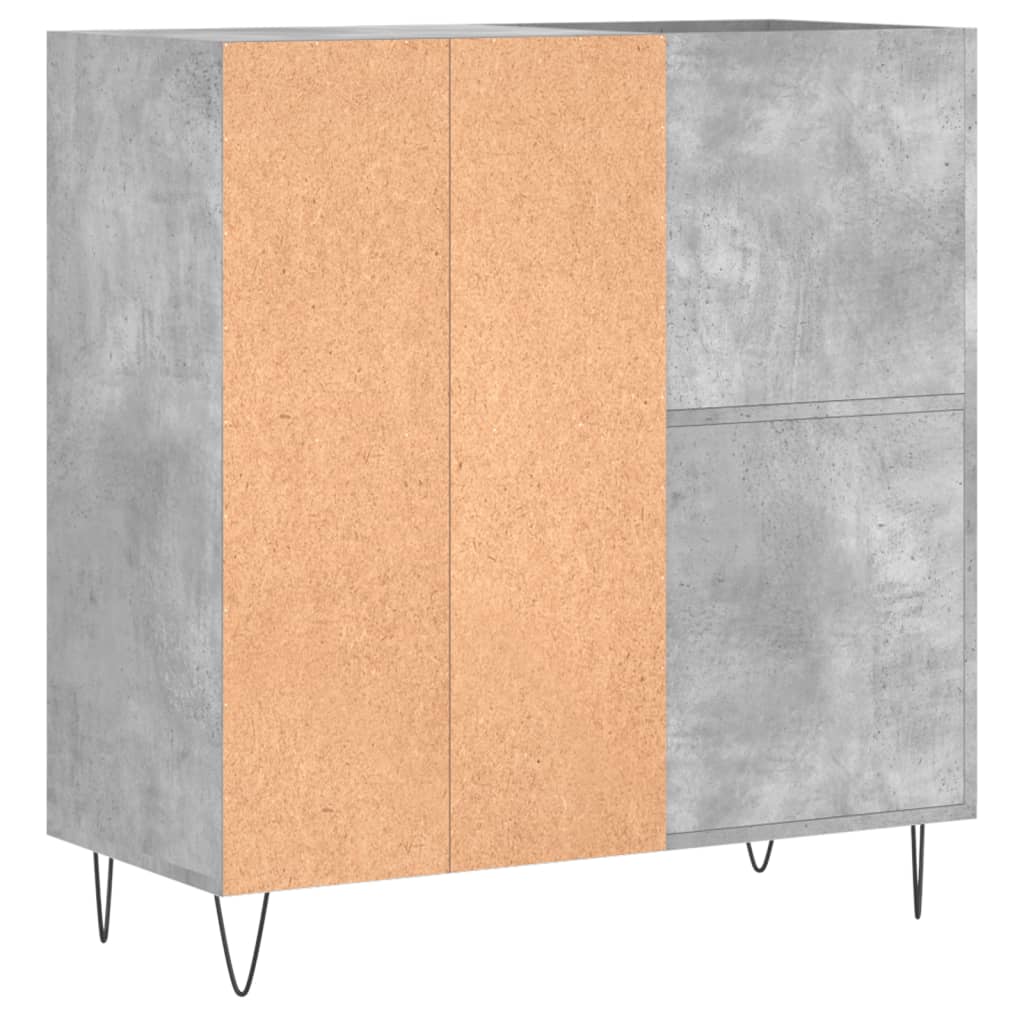 Hifi-benk betonggrå 84,5x38x89 cm konstruert tre