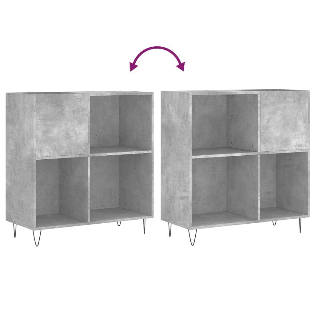 Hifi-benk betonggrå 84,5x38x89 cm konstruert tre
