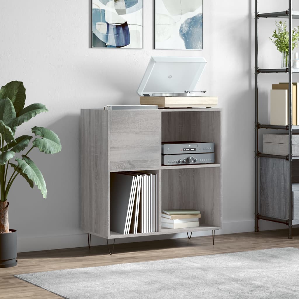 Hifi-benk grå sonoma 84,5x38x89 cm konstruert tre