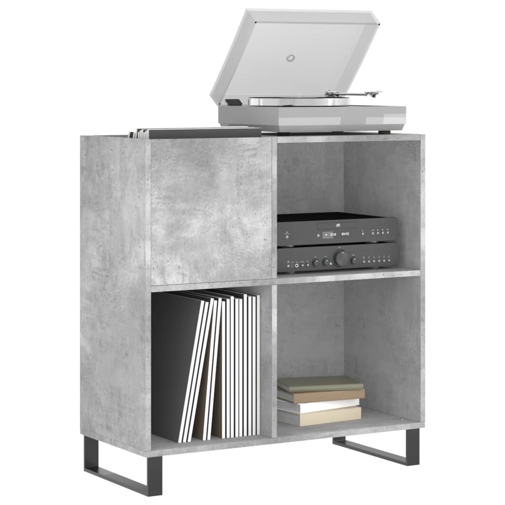 Hifi-benk betonggrå 84,5x38x89 cm konstruert tre