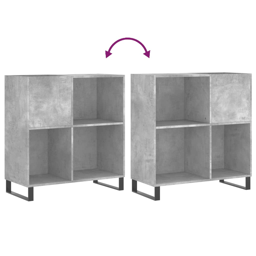 Hifi-benk betonggrå 84,5x38x89 cm konstruert tre