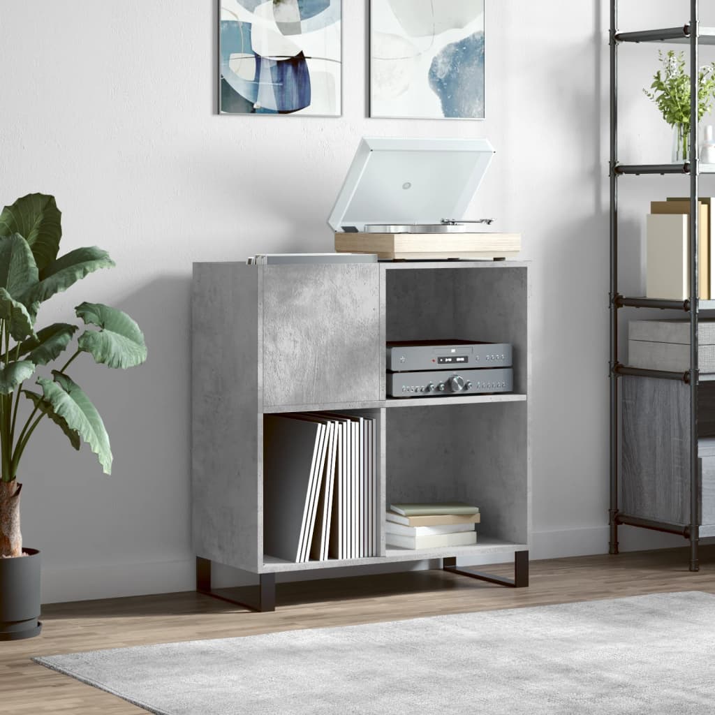 Hifi-benk betonggrå 84,5x38x89 cm konstruert tre