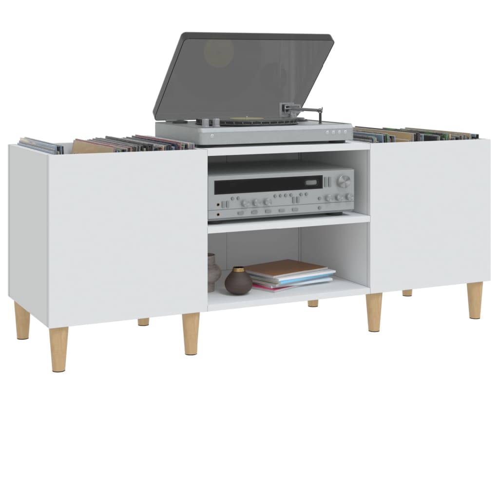 Plateskap hvit 121x38x48 cm konstruert tre