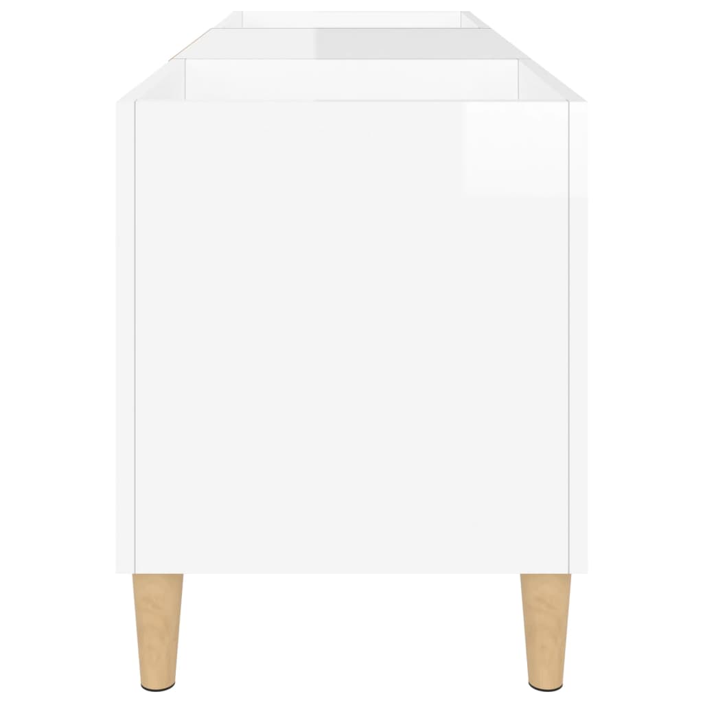 Hifi-benk høyglans hvit 121x38x48 cm konstruert tre