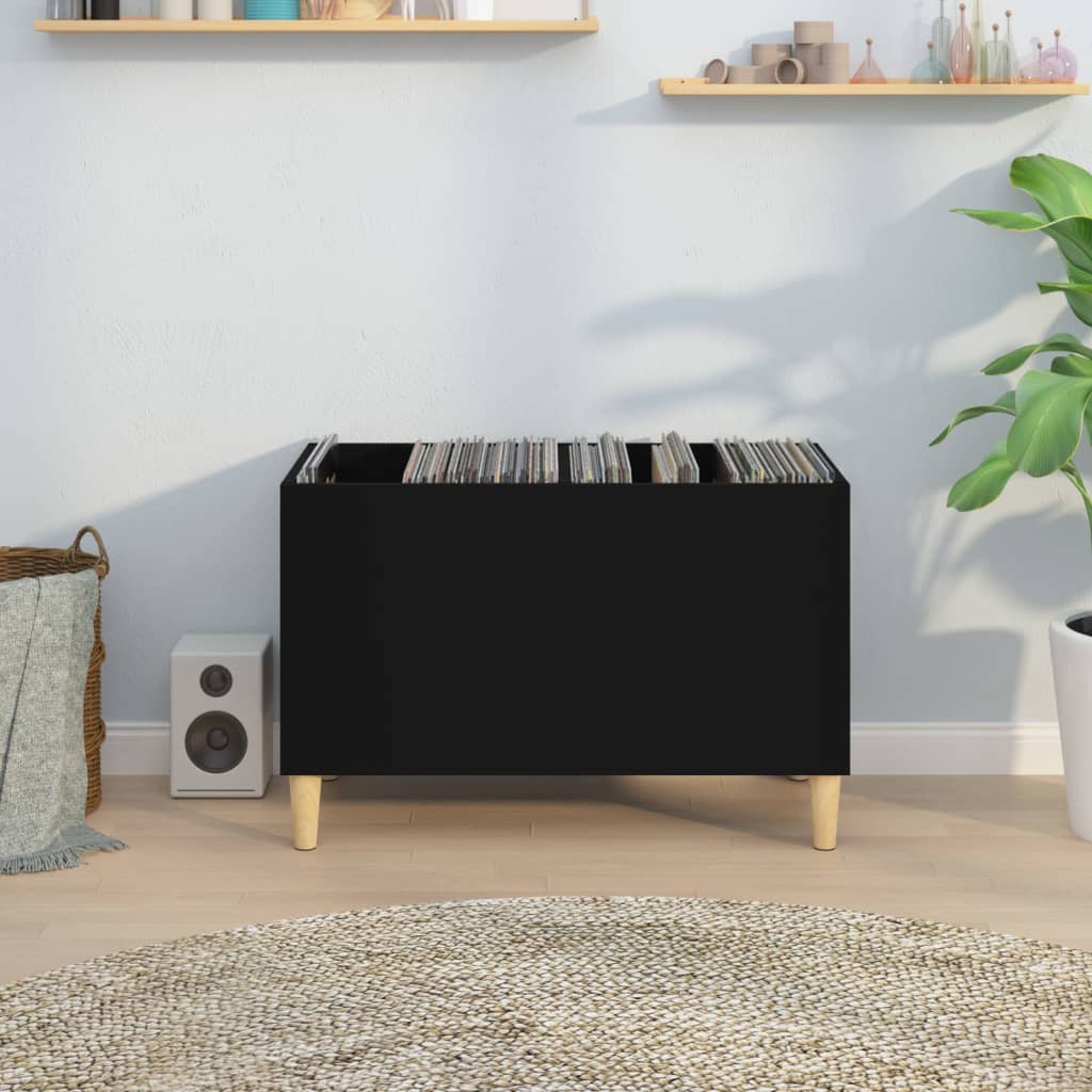 Hifi-benk svart 74,5x38x48 cm konstruert tre
