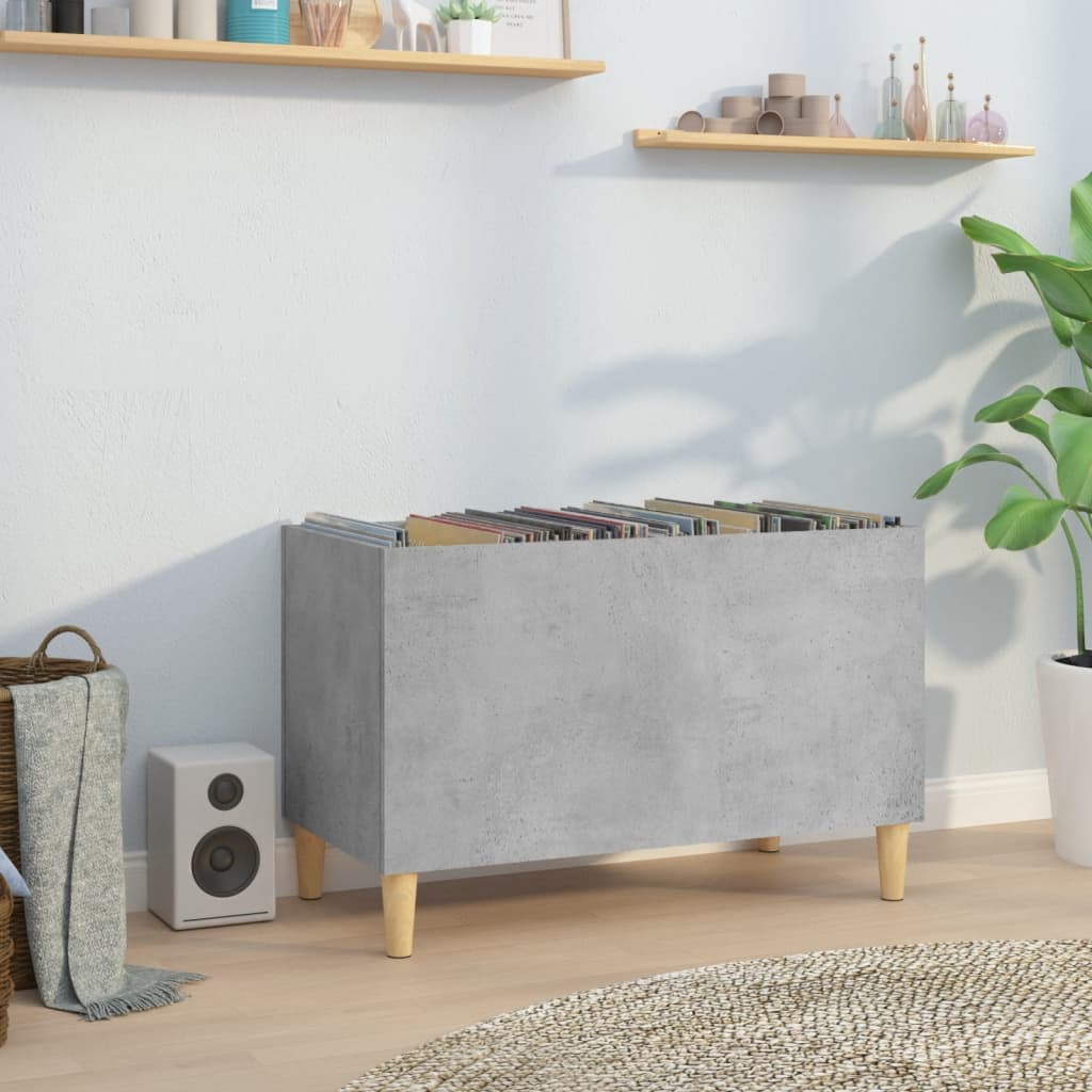 Hifi-benk betonggrå 74,5x38x48 cm konstruert tre