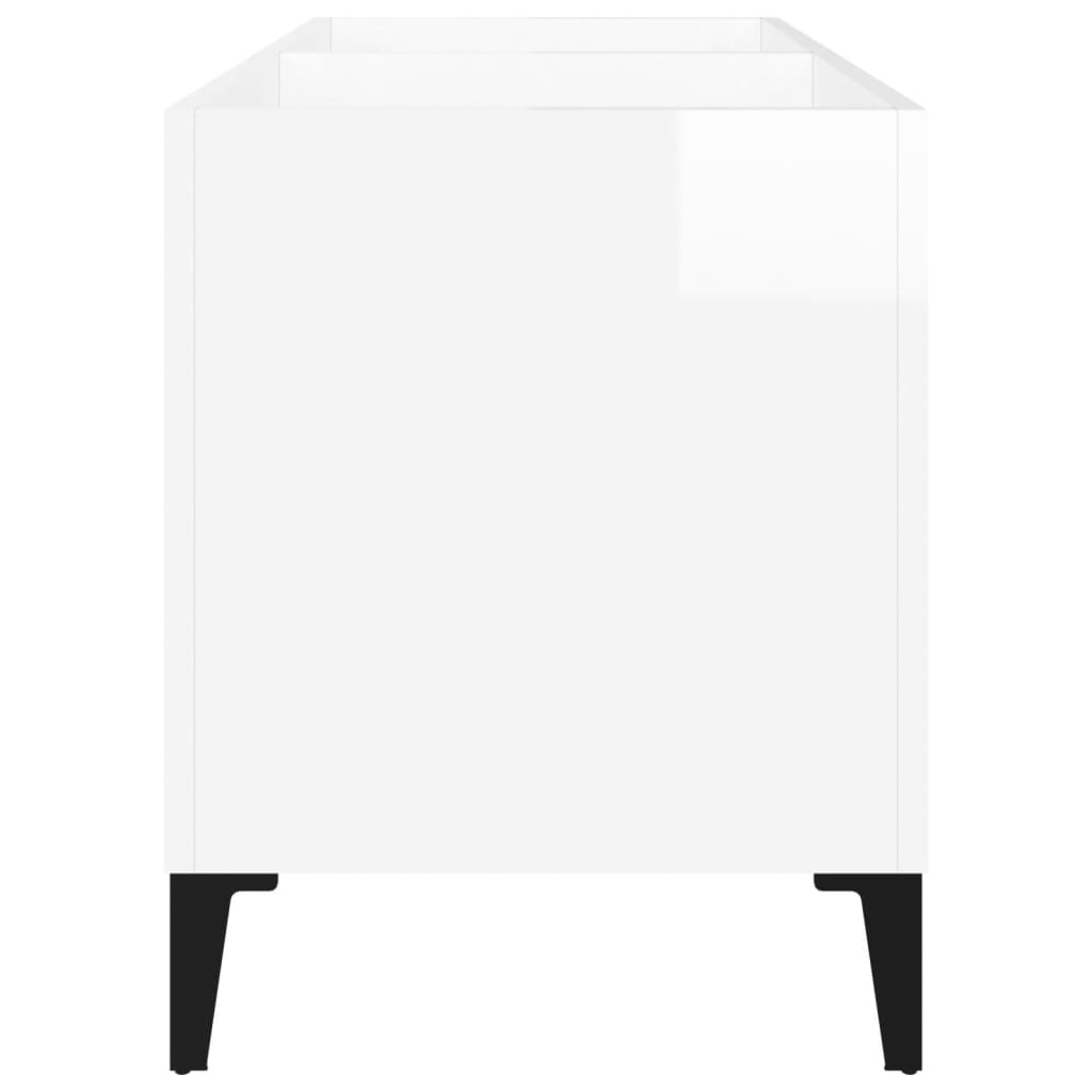 Hifi-benk høyglans hvit 74,5x38x48 cm konstruert tre