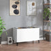 Hifi-benk høyglans hvit 74,5x38x48 cm konstruert tre