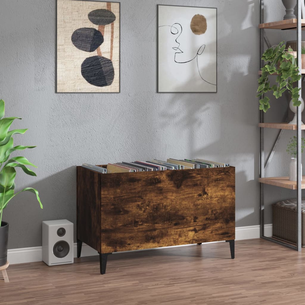 Hifi-benk røkt eik 74,5x38x48 cm konstruert tre