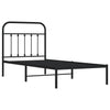 Sengeramme i metall med hodegavl svart 90x190 cm