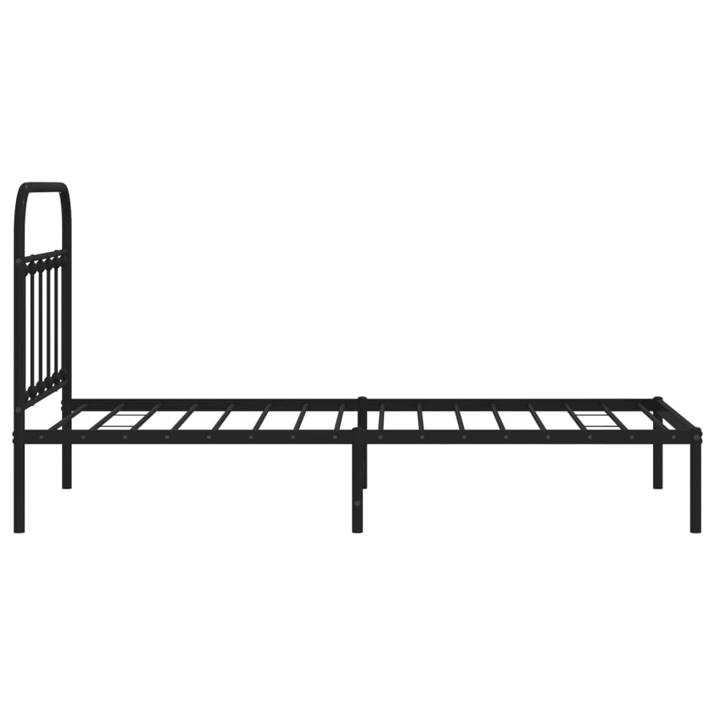 Sengeramme i metall med hodegavl svart 100x190 cm