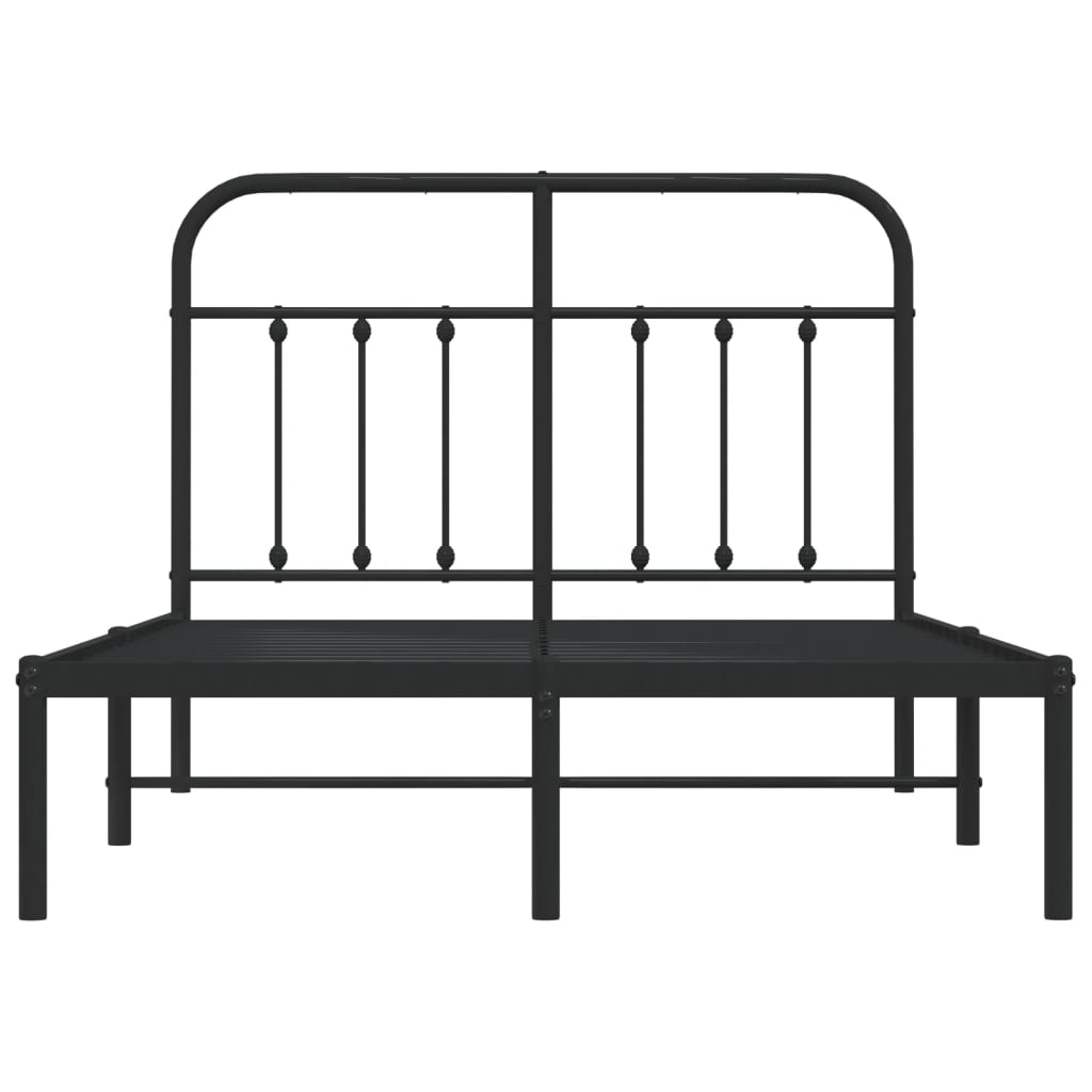 Sengeramme i metall med hodegavl svart 120x190 cm