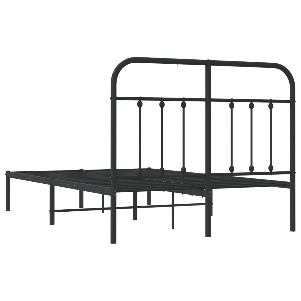 Sengeramme i metall med hodegavl svart 120x190 cm